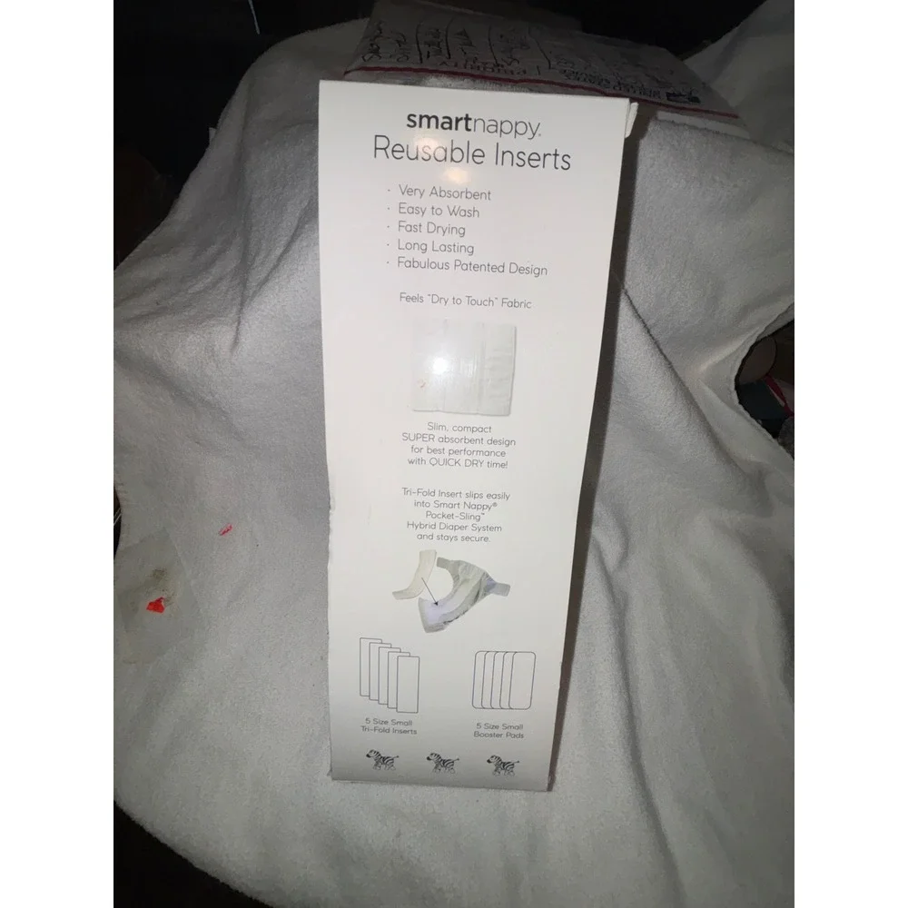 Amazing Baby smartnappy Reusable Inserts Size 2 Small 5 Tri Fold Inserts